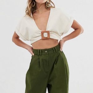 NEW: ASOS Design Denim Kimono Sleeve Buckle Front